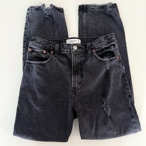 Abercrombie & Fitch Black The 90s Straight Ultra High Rise Jeans Sz 4S
